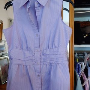 Purple stripe sleeveless blouse